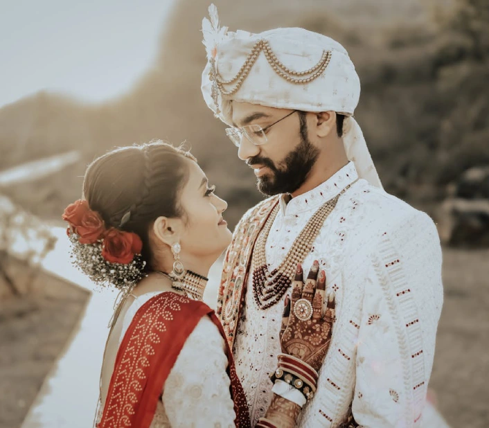 Happy couple celebrating their match on Corishta — free Indian matrimony platform